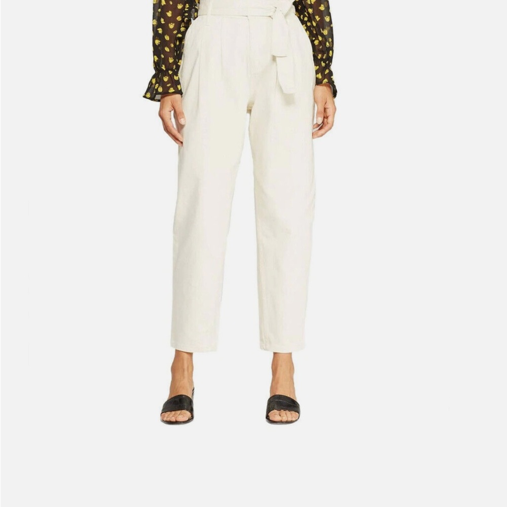 Who What Wear Women's Cream High-Waisted Pants